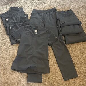 4 Dickies Dark Gray Scrub Sets